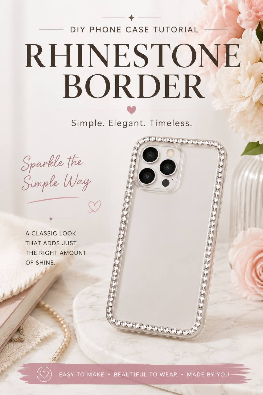DIY rhinestone phone case tutorial cover