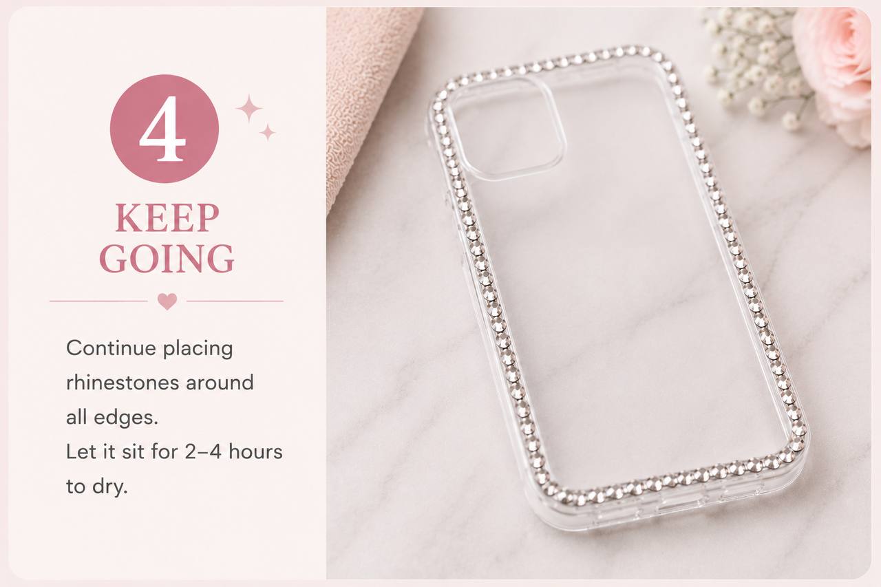 Continue placing rhinestones