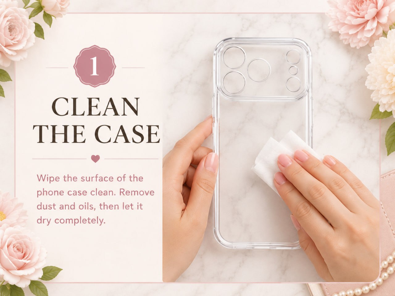 Clean phone case surface